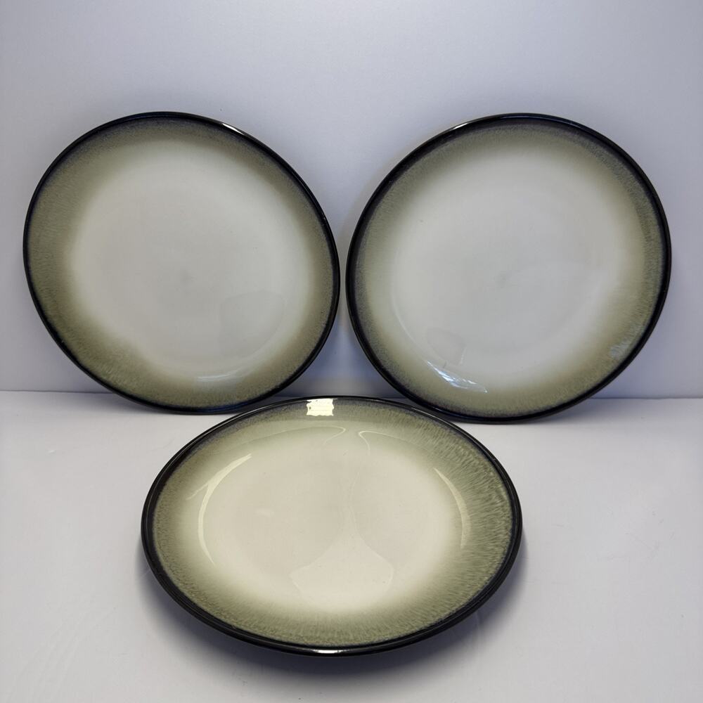 Lot of 3 Sango Nova Black 4932 Salad Plates 7.5" Bread Butter Replacement Dishes